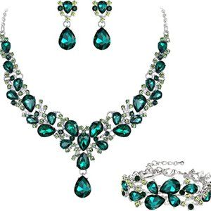 NEW Sparkling Bling Swarovski Crystal Rhinestone Bridal Wedding Necklace…